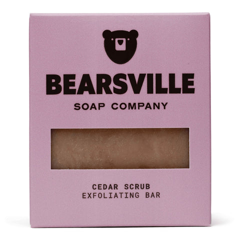 Cedar Scrub natural bar soap for men by Bearsville Soap Company
