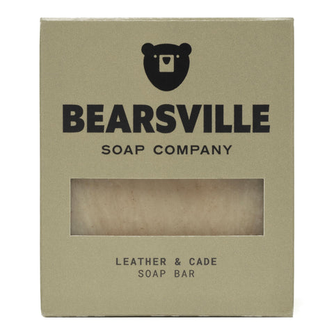 Leather and Cade natural bar soap for men by Bearsville Soap Company