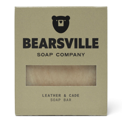 Leather and Cade natural soap for men by Bearsville Soap Company