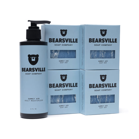 Summit Air Moisturizer Scent Bundle with natural bar soap and daily moisturizer by Bearsville Soap Company