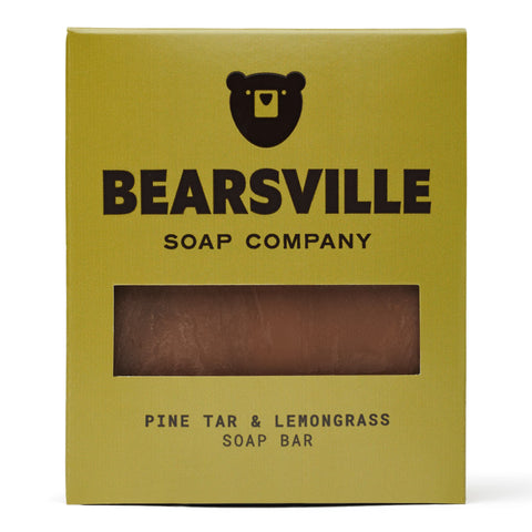 Pine Tar and Lemongrass natural bar soap for men by Bearsville Soap Company