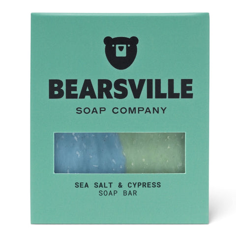 Sea Salt and Cypress natural bar soap for men by Bearsville Soap Company