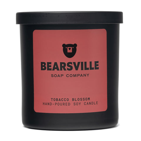 Tobacco Blossom wood wick soy candle by Bearsville Soap Company