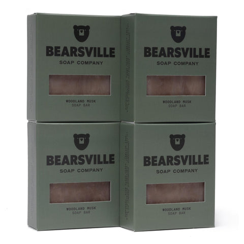 Woodland Musk natural four bar soap set by Bearsville Soap Company