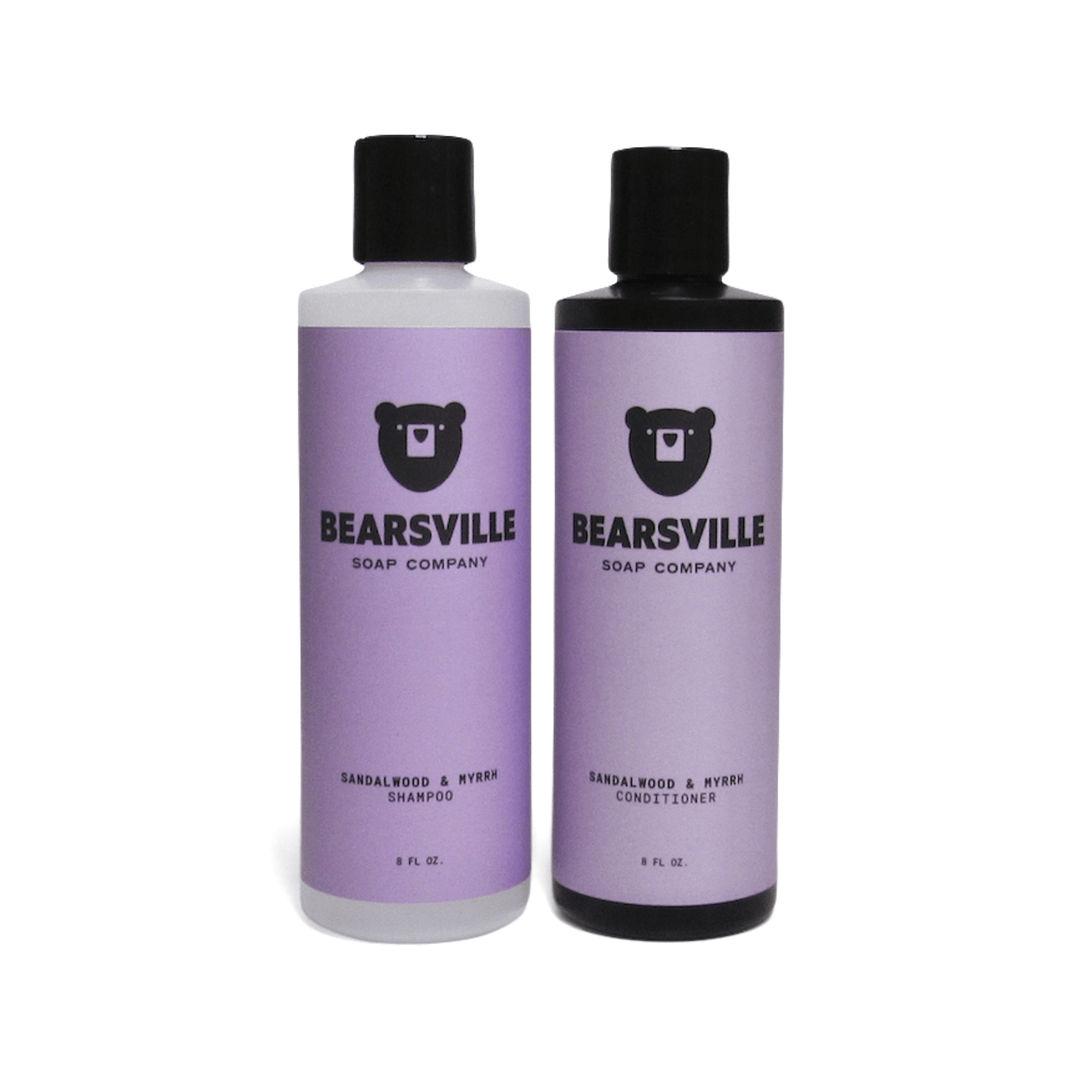 Shampoo & Conditioner Bundle Hair Care Set Bearsville Soap Company Sandalwood & Myrrh  