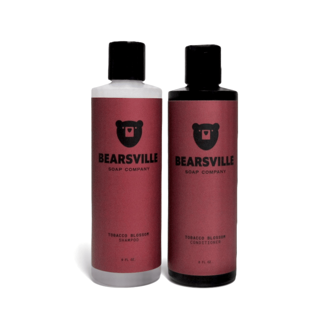 Shampoo & Conditioner Bundle Hair Care Set Bearsville Soap Company Tobacco Blossom  