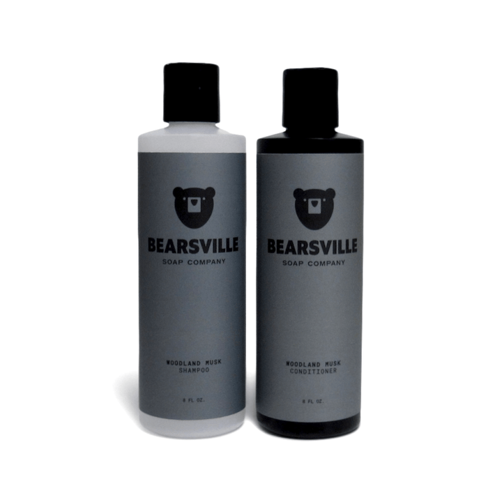 Shampoo & Conditioner Bundle Hair Care Set Bearsville Soap Company Woodland Musk  