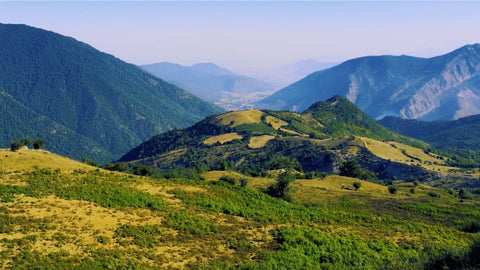 Sprawling fields and mountains