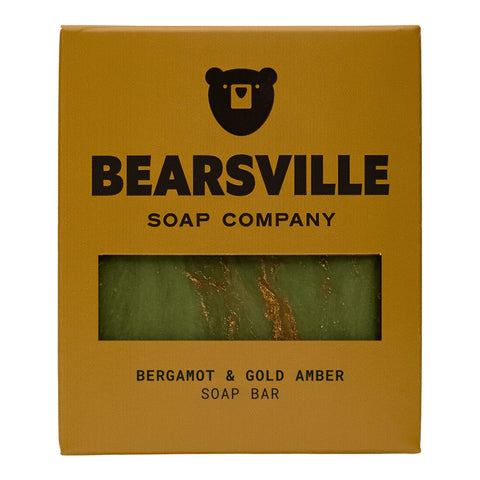 Bergamot and Gold Amber natural soap for men by Bearsville Soap Company