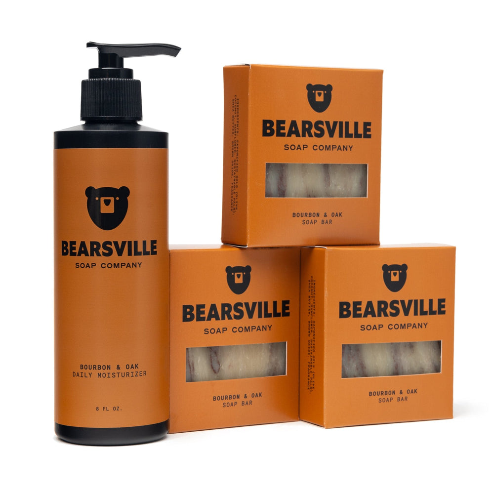 Moisturizer & Soap Scent Bundle Bar Soap Bearsville Soap Company Bourbon & Oak  