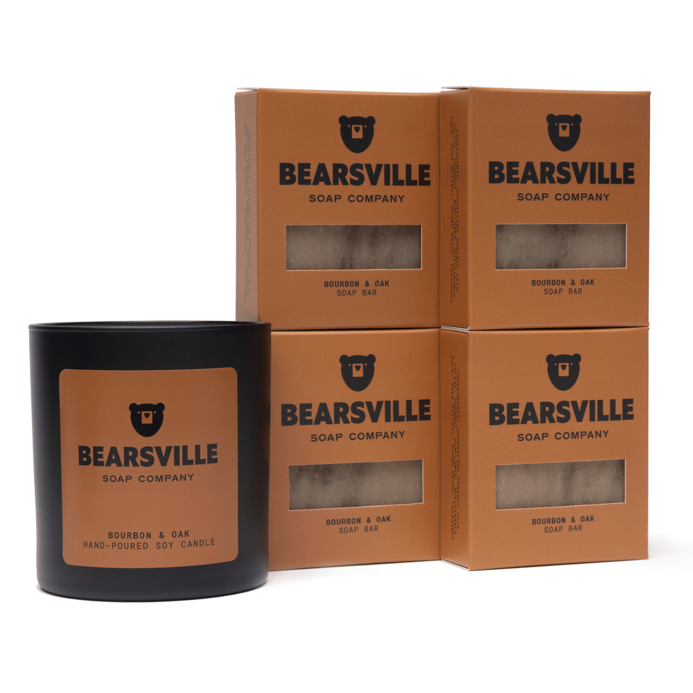 Candle Scent Bundle Bar Soap Bearsville Soap Company Bourbon & Oak