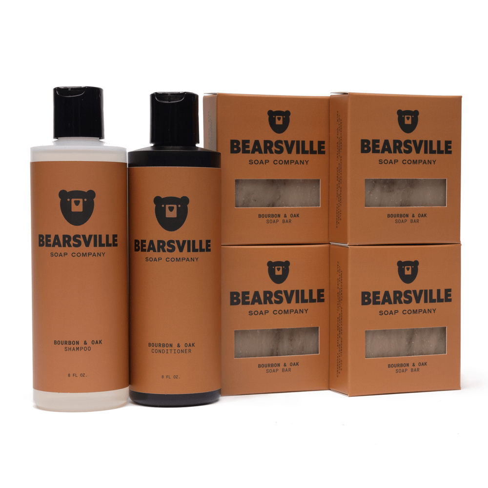 Hair Care Scent Bundle Bar Soap Bearsville Soap Company Bourbon & Oak