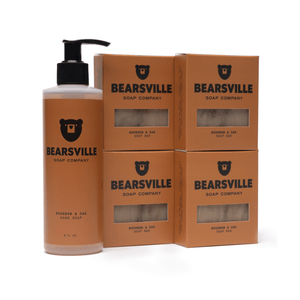 Liquid Hand Soap Scent Bundle Bar Soap Bearsville Soap Company Bourbon & Oak