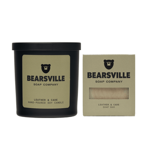 Home & Body Set Bearsville Soap Company Leather & Cade