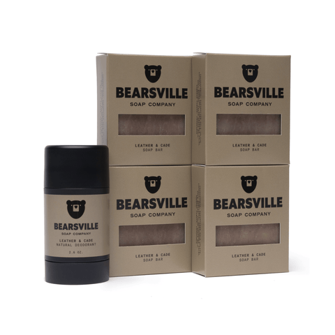 Deodorant Scent Bundle Bar Soap Bearsville Soap Company Leather & Cade