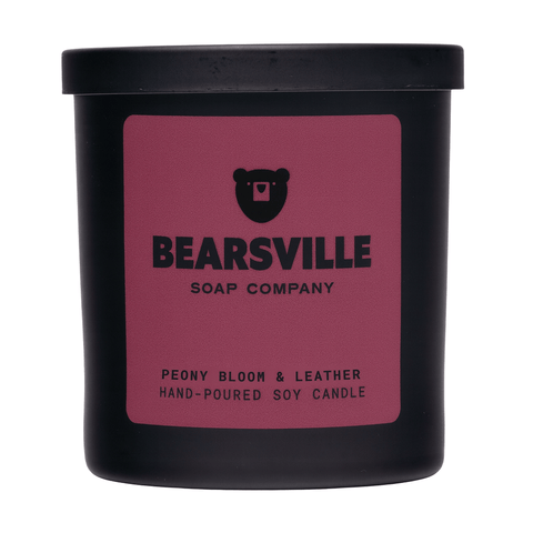 Peony Bloom & Leather Candle Candles Bearsville Soap Company