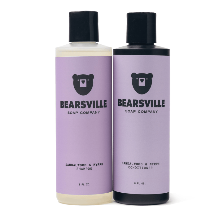 Shampoo & Conditioner Bundle Hair Care Set Bearsville Soap Company Sandalwood & Myrrh  