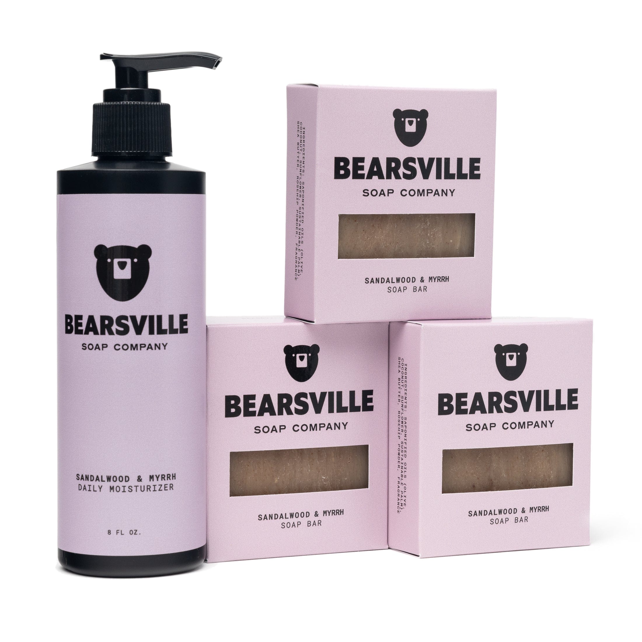 Moisturizer & Soap Scent Bundle Bar Soap Bearsville Soap Company Sandalwood & Myrrh  