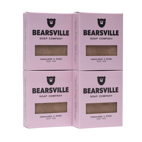 The Four Bar Set Bar Soap Bearsville Soap Company Sandalwood & Myrrh