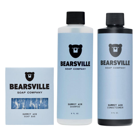 Summit Air shower routine for men by Bearsville Soap Company