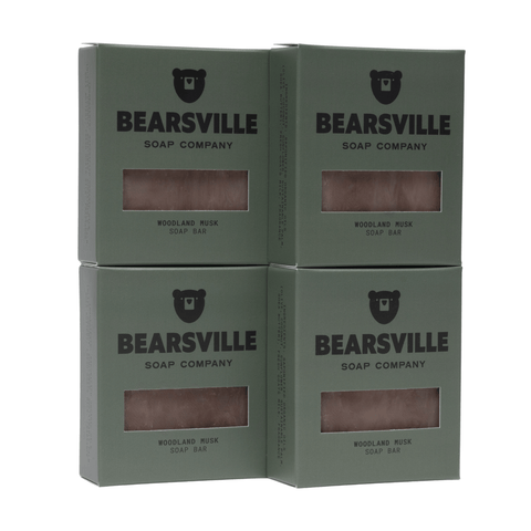 The Four Bar Set Bar Soap Bearsville Soap Company Woodland Musk