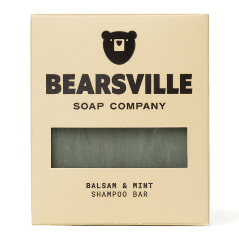 Balsam and Mint natural shampoo bar for men by Bearsville Soap Company