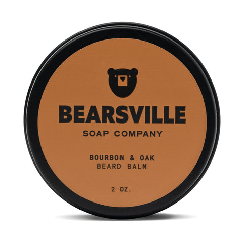 Bourbon and Oak natural beard balm for men by Bearsville Soap Company