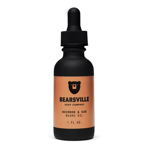 Bourbon and Oak natural beard oil for men by Bearsville Soap Company