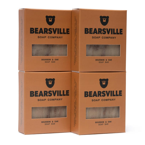 Bourbon and Oak natural four bar soap set by Bearsville Soap Company