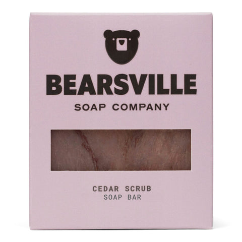 Cedar Scrub natural soap bar for men by Bearsville Soap Company