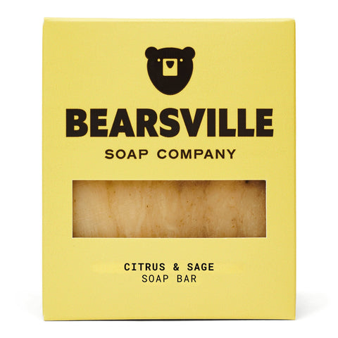 Citrus and Sage natural soap for men by Bearsville Soap Company