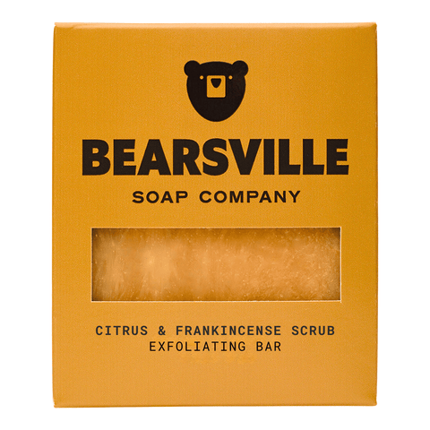 Citrus and Frankincense natural soap for men by Bearsville Soap Company