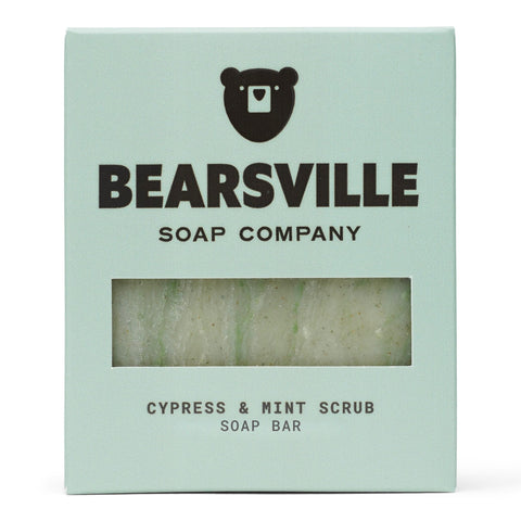 Cypress and Mint natural soap bar for men by Bearsville Soap Company