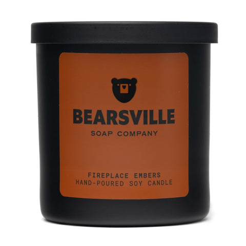 Fireplace Embers soy candle with wood wick by Bearsville Soap Company