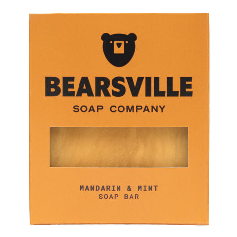 Mandarin and Mint natural soap for men by Bearsville Soap Company