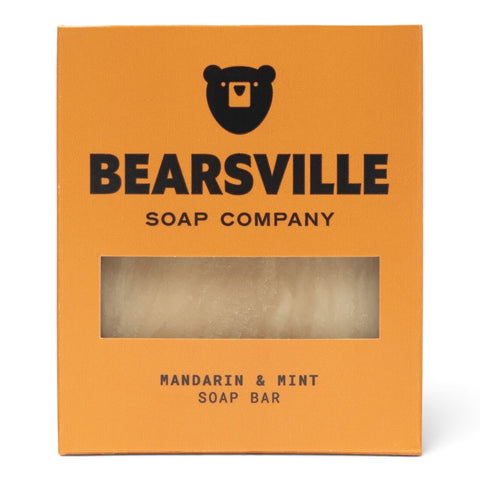 Mandarin and Mint natural soap for men by Bearsville Soap Company