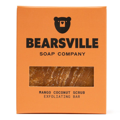 Mango Coconut Scrub natural soap for men by Bearsville Soap Company