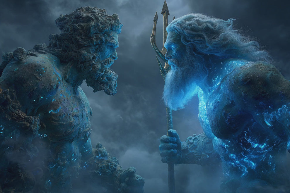 Greek gods Atlas and Poseidon