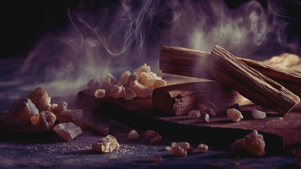 Smoldering sandalwood and myrrh