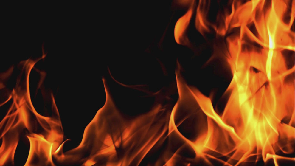 Burning flames rising