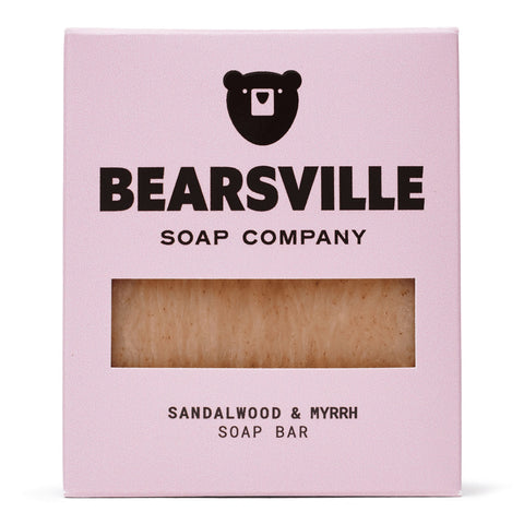 Sandalwood and Myrrh natural soap for men by Bearsville Soap Company