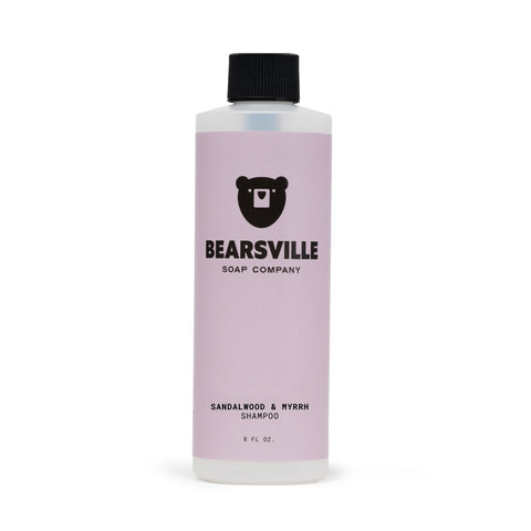 Sandalwood and Myrrh shampoo for men by Bearsville Soap Company