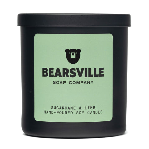 Sugarcane and Lime wood wick soy candle by Bearsville Soap Company
