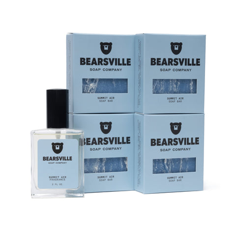 Summit Air Fragrance Scent Bundle with men's cologne and natural bar soap by Bearsville Soap Company