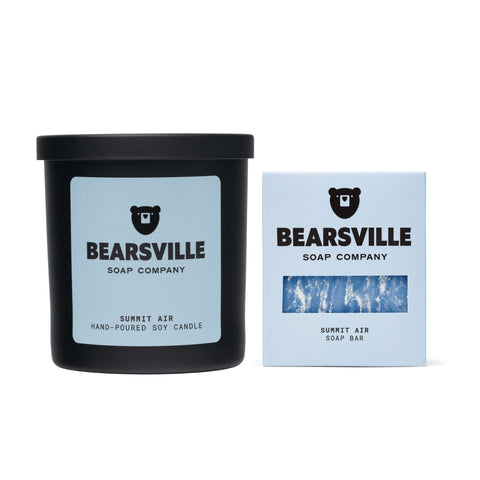 Summit Air soy candle and natural soap bar set by Bearsville Soap Company