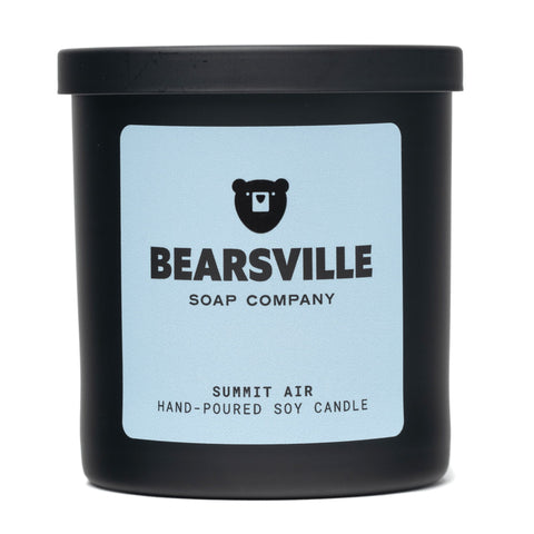 Summit Air wood wick soy candle by Bearsville Soap Company
