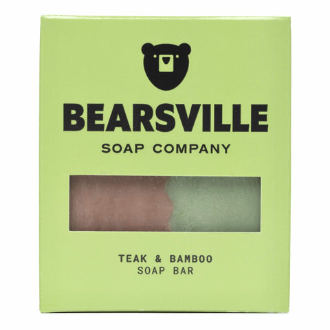 Teak and Bamboo natural bar soap for men by Bearsville Soap Company