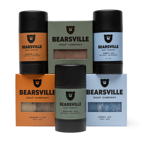 The Big Three soap and deodorant set by Bearsville Soap Company