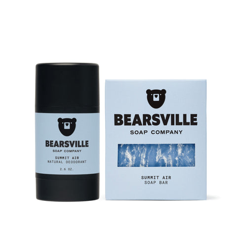 The Everyday Clean Summit Air natural bar soap and deodorant set by Bearsville Soap Company