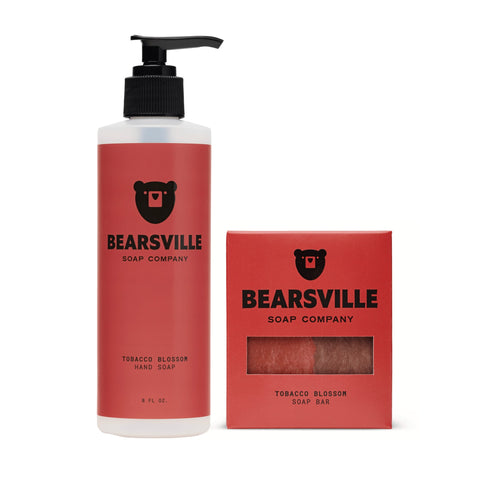 Tobacco Blossom Hand Wash Pair with organic liquid hand soap and natural bar soap by Bearsville Soap Company